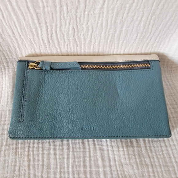 Fossil patchwork foldover leather clutch wallet - Picture 2 of 9